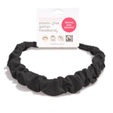 wholesale scrunchie headbands - plastic-free, organic cotton, elegant, black scrunch hair band #color_black