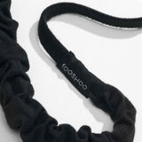 plastic-free gathered headband made from healthy hair organic cotton and natural rubber #color_black