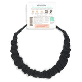 organic cotton black gather hairband for wholesale retail fashion boutiques #color_black