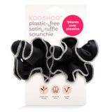 B2B Fair trade hair accessories - Organic Cotton Ruffle Scrunchie Black #color_tuxedo