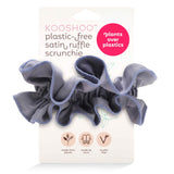 wholesale organic cotton ruffle scrunchie made from soft as silk satin #color_blue-granite