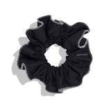 B2B wholesale sustainable hair accessories - soft as silk satin ruffle scrunchie by KOOSHOO #color_tuxedo