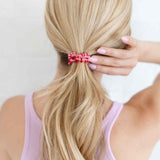 B2B hair accessories crochet red pink organic cotton no crease #color_hot-jam