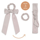 Best Seller B2B wholesale organic cotton bow scrunchies made sustainably plastic-free #color_pumice-stone