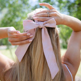 lavender purple wholesale bow mini scrunchie made sustainably from organic cotton #color_violet-ice