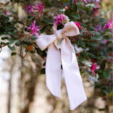 wholesale retailer kids baby teen hair accessories organic cotton bows scrunchie #color_violet-ice