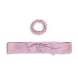 Bulk organic cotton silk bow scrunchie made vegan for retailers #color_violet-ice