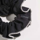 Organic cotton satin Ruffle Scrunchie - Wholesale eco hair accessories plastic-free #color_tuxedo