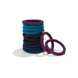 Off-pack Image of KOOSHOO plastic-free round hair ties mini 12 pack dark hues	#color_dark-hues