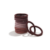 Off-pack Image of KOOSHOO plastic-free round hair ties mini 12 pack earth tints	#color_earth-tints