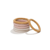 Off-pack Image of KOOSHOO plastic-free round hair ties mini 6 pack pack golden fibres	#color_golden-fibres