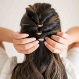 Image of KOOSHOO plastic-free round hair ties mini golden fibres	#color_golden-fibres