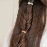 Image of KOOSHOO plastic-free round hair ties mini golden fibres	#color_golden-fibres
