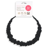 wholesale organic cotton gathered headbands made ethically, plastic-free, and for impulse purchases. #color_black