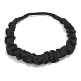 black gathered headbands for fashion boutiques, spas, fitness, grocery. Organic cotton and plastic-free #color_black