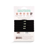 Wholesale B2B plastic-free black hair tie 5-pack that are 100% biodegradable and organic. Small acts creating big impact. Fairtrade certified and ethically manufactured #color_black
