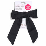 organic satin bow for wholesale fashion boutiques. Soft as silk organic cotton, healthy on hair, and 100% made from plants. #color_black
