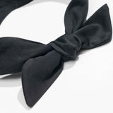 wholesale ribbon head scarf made from organic cotton satin #color_black