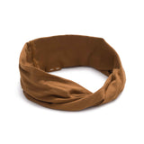 KOOSHOO organic twist headband cocoa brown off-packaging #color_cocoa-brown