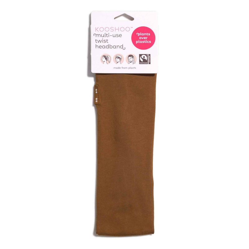 wholesale brown organic cotton workout headbands #color_cocoa-brown