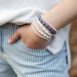 Wholesale clean beauty hair ties wave texture no breakage spa retail #color_ocean-pearl