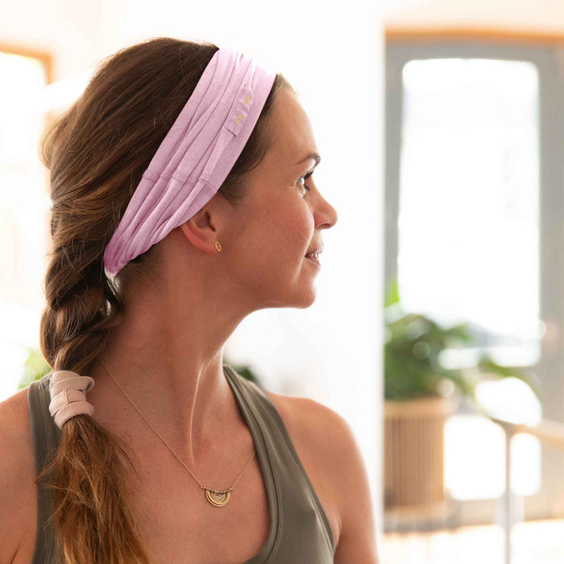 wholesale workout pilates yoga gym headbands organic cotton #color_pink-mist 