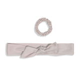 plastic-free gray sustainable hair accessories for wholesale - petite scrunchie headwrap headband #color_pumice-stone
