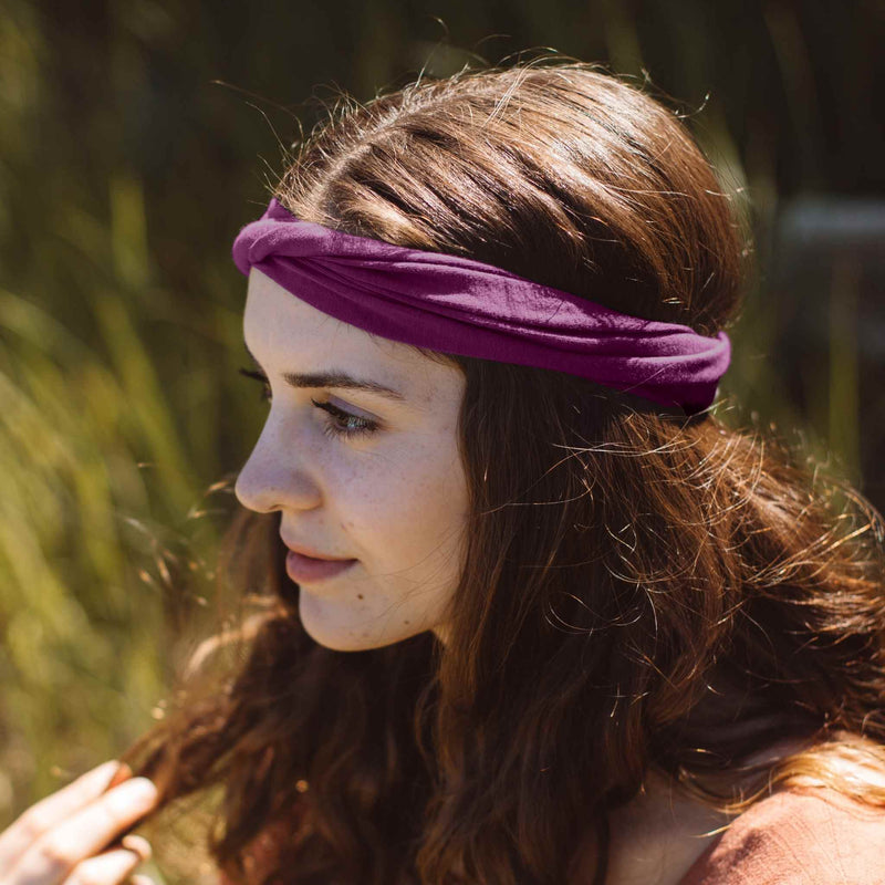 popular organic cotton headbands for yoga #color_wild-beet