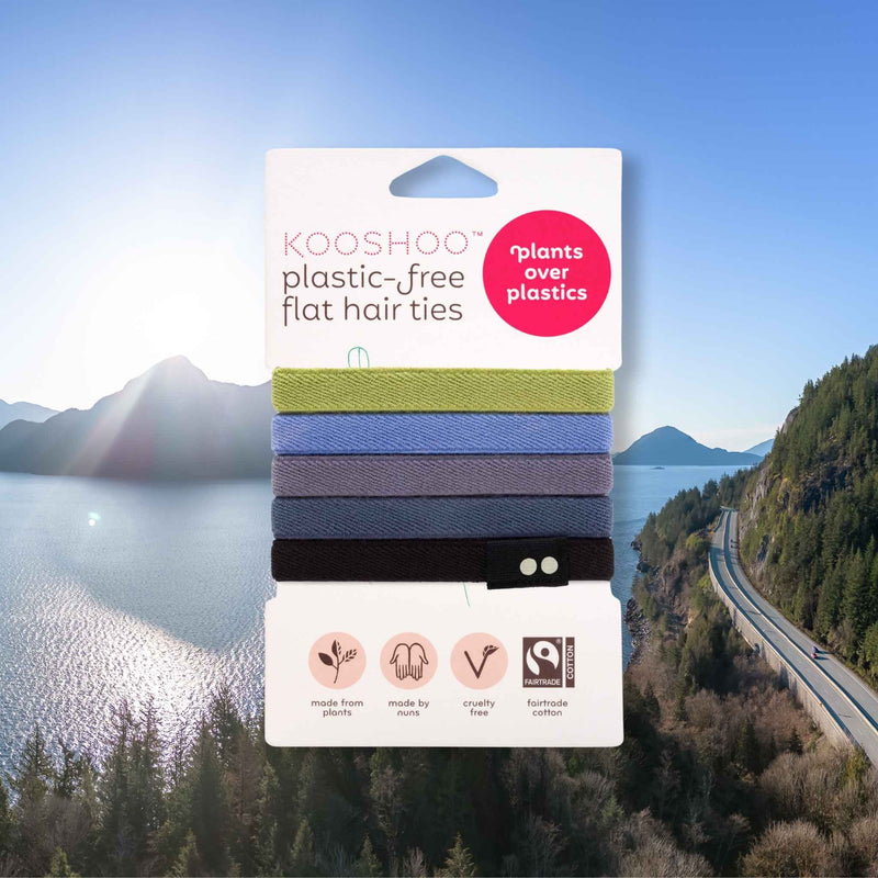 retail best-selling plastic-free sustainable eco hair ties - top selling hair accessories #color_sea-to-sky