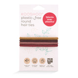 wholesale plastic-free hair ties for brunette, brown hair #color_warm-earth-4-pack