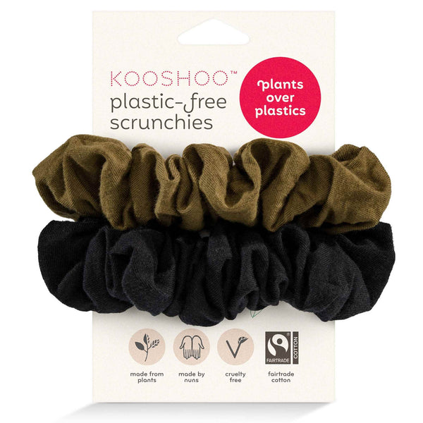 wholesale organic scrunchies in black olive #color_black-olive