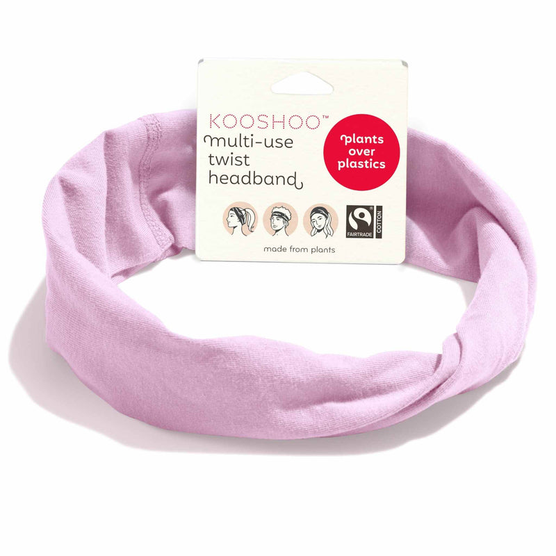 wholesale organic cotton twist headbands in pink #color_pink-mist