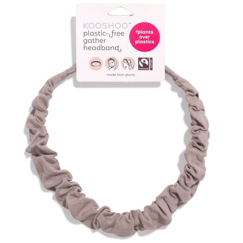 Gray ruched headband - zero waste, sustainable, and eco-friendly #color_atmosphere