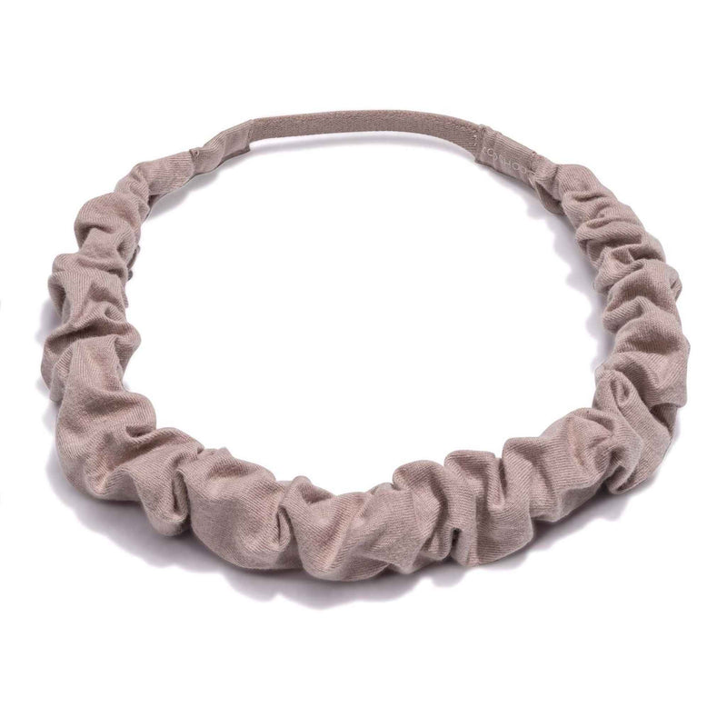 Plastic-Free Gathered Headwrap by KOOSHOO - Gray ruched scrunchie hair wrap #color_atmosphere