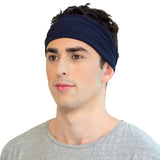 KOOSHOO organic twist headband in midnight blue. Consciously created and sustainable multi-use design #color_midnight-blue