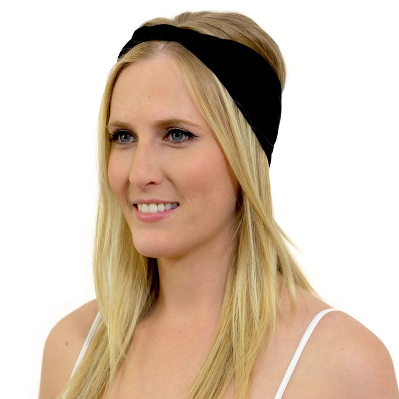 KOOSHOO unisex twist headband in jet black #color_jet-black