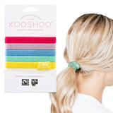 KOOSHOO plastic-free hair ties in rainbow. Consciously created and GOTS certified organic and biodegradable #color_rainbow