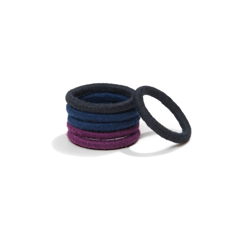 Off-pack Image of KOOSHOO plastic-free round hair ties mini 6 pack dark hues	#color_dark-hues