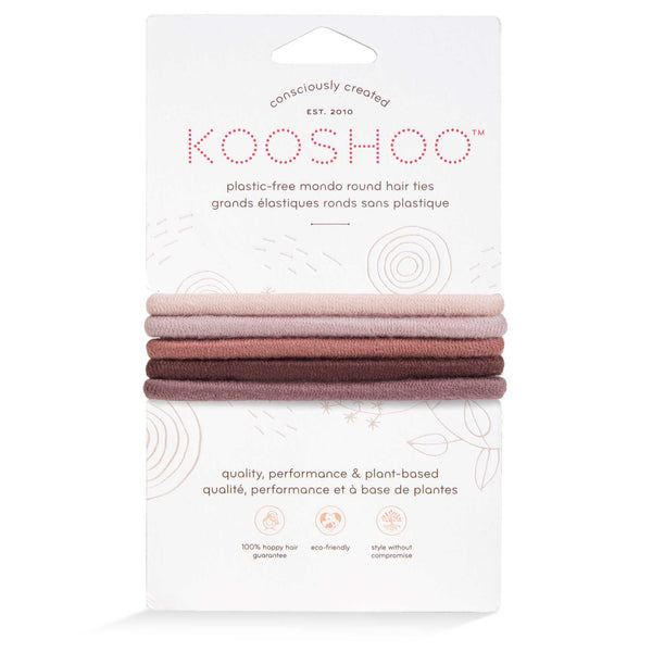 Front Image of KOOSHOO plastic-free round hair ties mondo 5 pack earth tints	#color_earth-tints