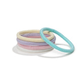 Off-pack Image of KOOSHOO plastic-free round hair ties mondo 5 pack pastel blooms	#color_pastel-blooms