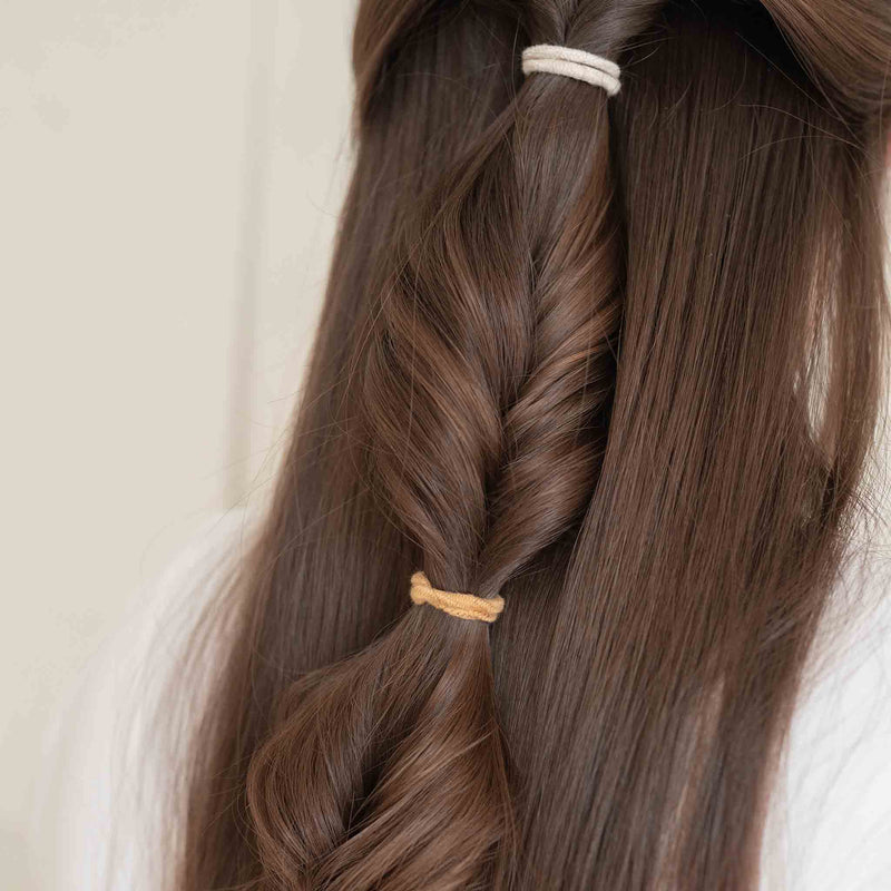 Image of KOOSHOO plastic-free round hair ties mini golden fibres #color_golden-fibres