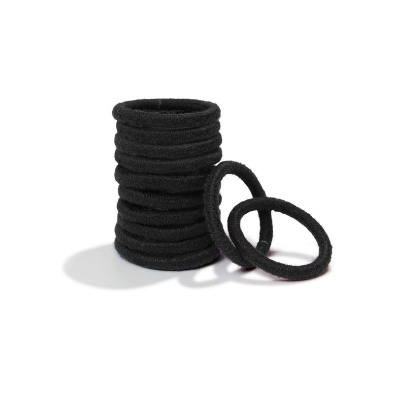 Off-pack Image of KOOSHOO plastic-free round hair ties mini 12 pack black #color_black
