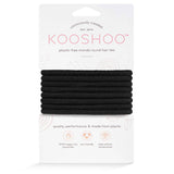 Front Image of KOOSHOO plastic-free round hair ties mondo 8 pack black #color_black
